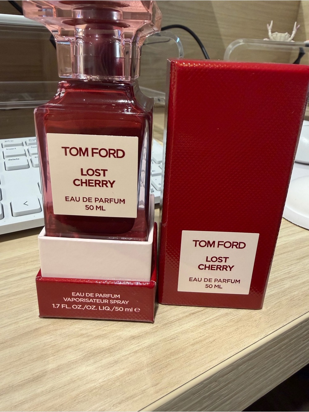 Tom Ford Lost Cherry Red and Pink Glass Fragrance Bottle